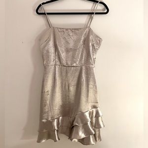 BB Dakota Satin Ruffle Mini Dress Sz 6
